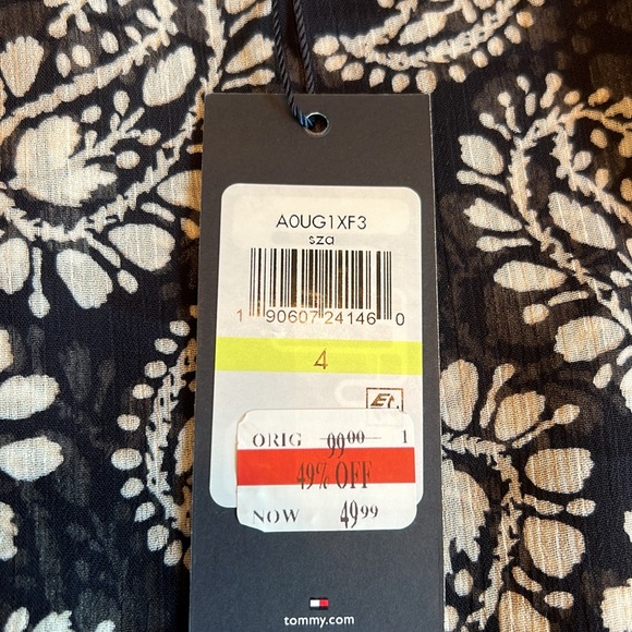 Tommy Hilfiger Navy Blue Paisley Dress Size 4 NWT - Picture 4 of 13